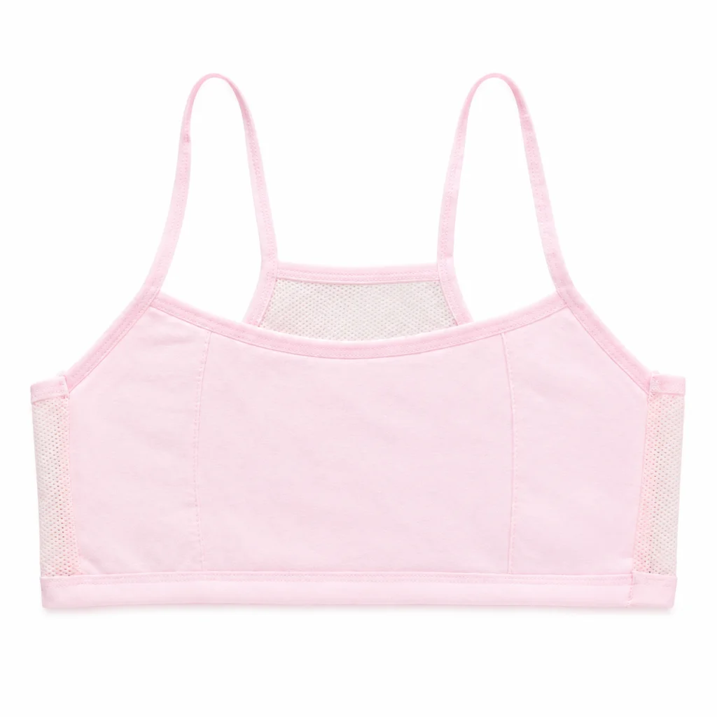 3pc Cotton Girl Sport Brassiere Child Underwear Adolescent Training Bra Breathable Teen Top Student With Thin Padded Cotton Bra view 2