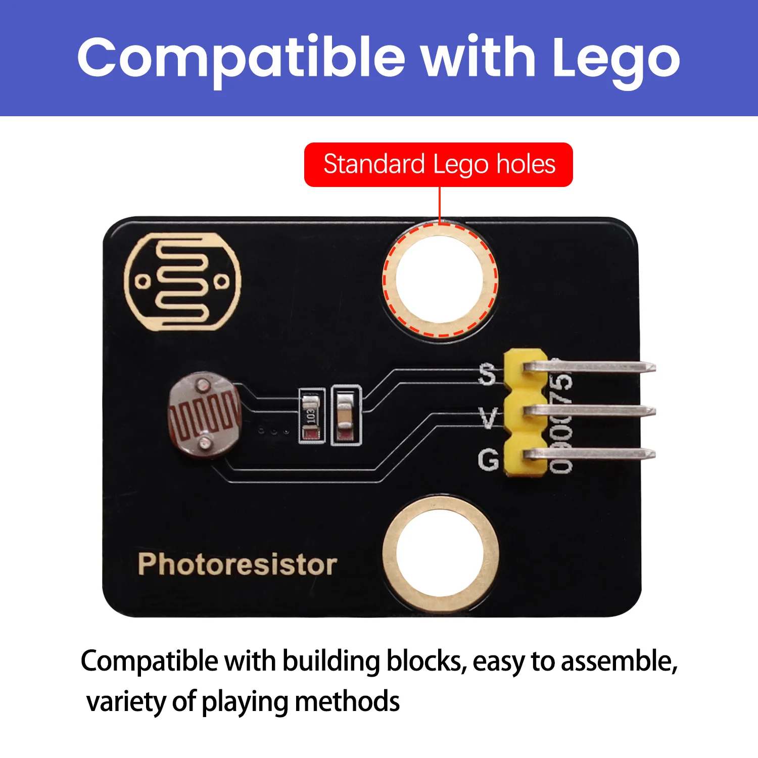 Keyestudio Photoresistor Sensor For Arduino Programming Projects Compatible Lego Building Blocks For Arudino DIY Study Sensor