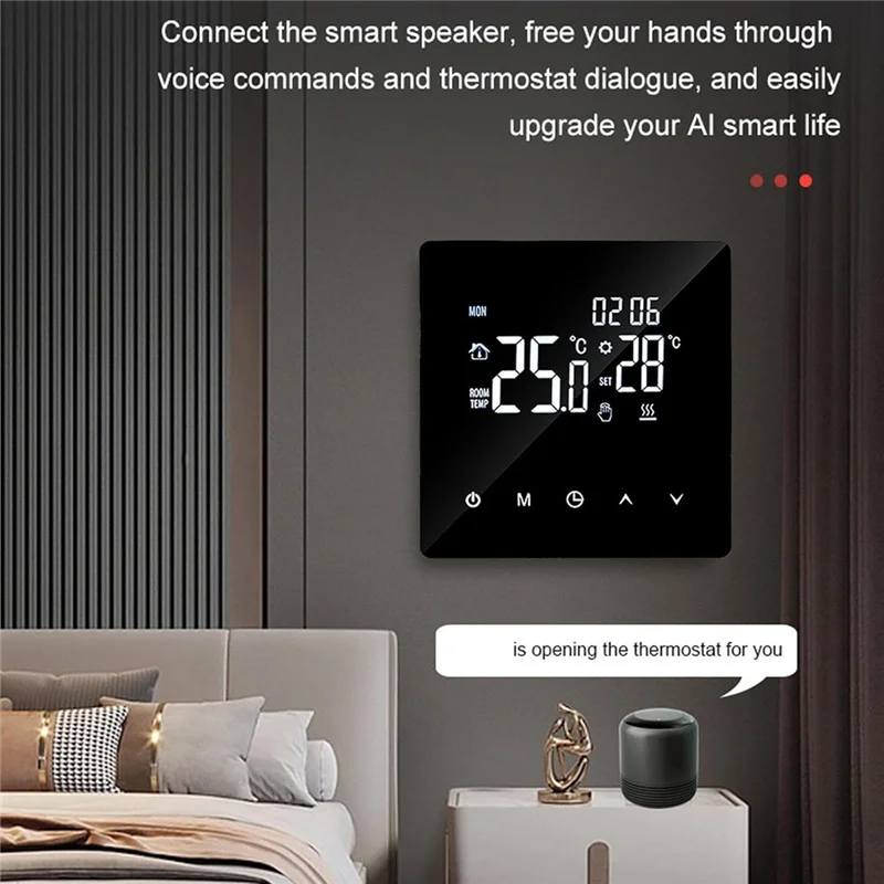 ABKO-Tuya Wifi ترموستات لاسلكي للتحكم الصوتي منظم الحرارة الرقمي القابل للبرمجة