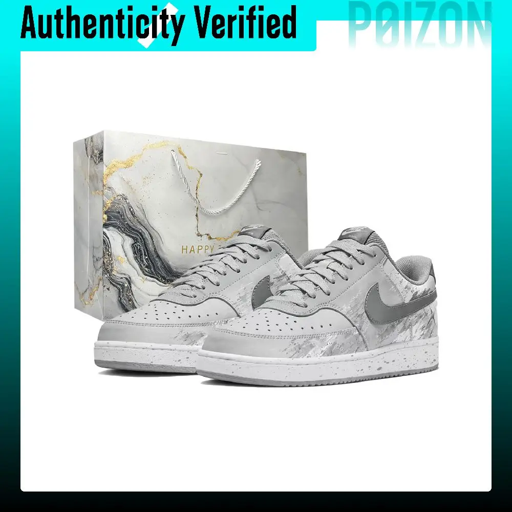 Nike Court Vision Skate Shoes Men's Low-top White Gray HM6193-077（Team2409-SBOX）