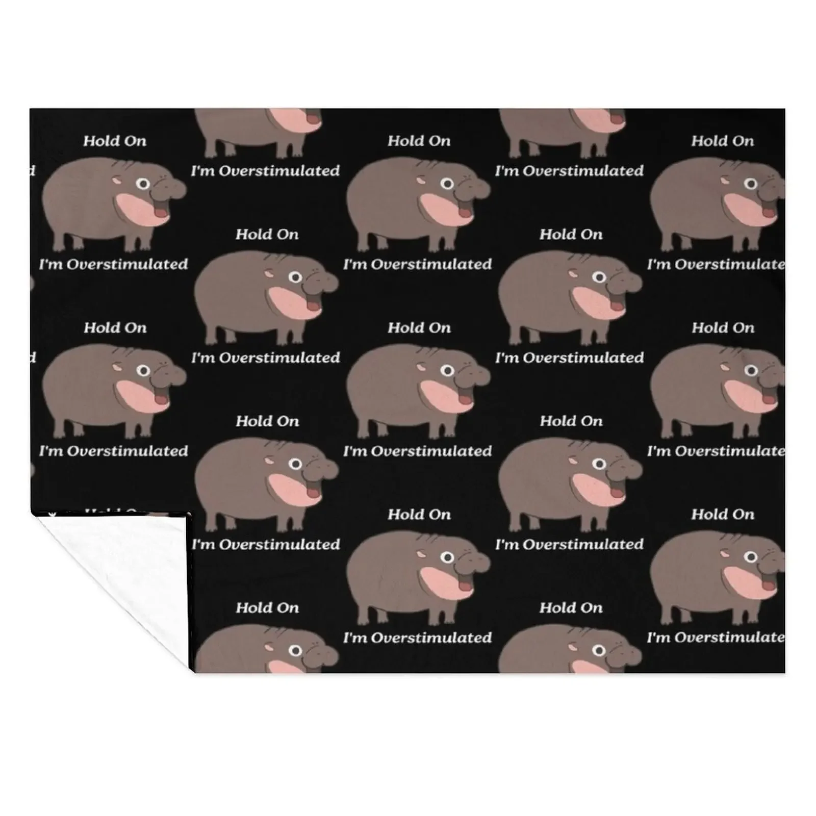 

Moo Deng Hold On I'm Overstimulated Throw Blanket valentine gift ideas Blankets For Baby Thermal Decorative Throw Blankets