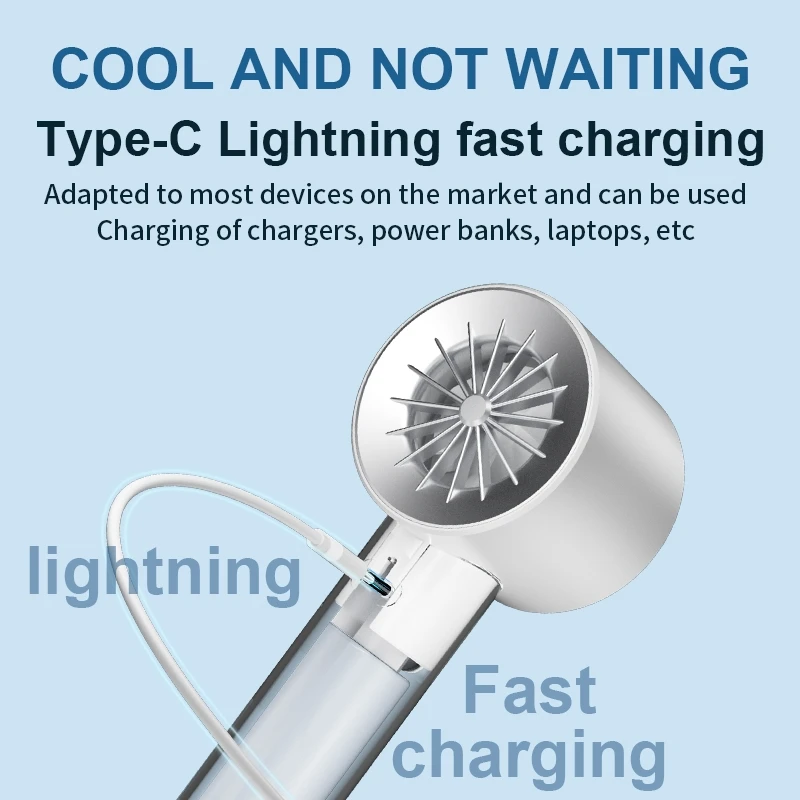 Ventilateur turbo personnel portable silencieux sans balais, 100 vitesses, 3000mAh, affichage LED injuste, refroidisseur d'air, camping, voyage, cadeau