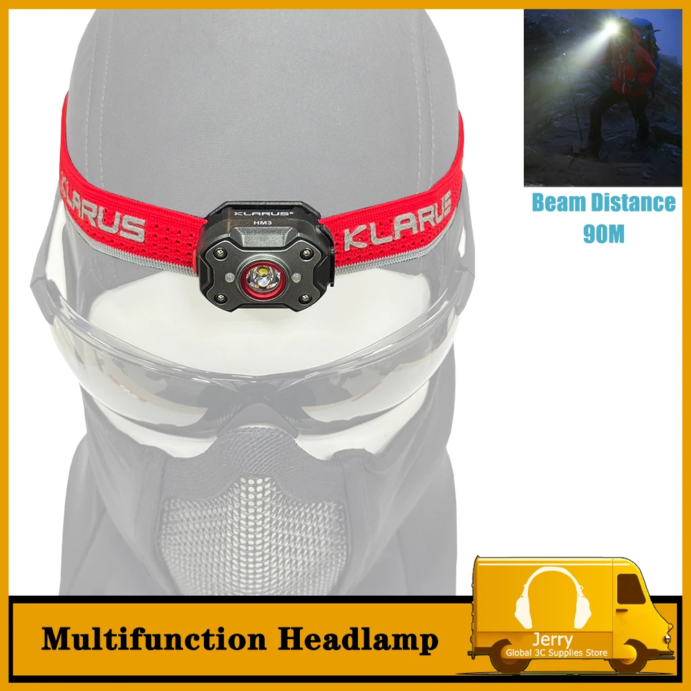 Klarus HM3 670 Lumens Led Strong Light Headlamp USB-C Rechageable Portable for Fishing Camping Work Flashlight Outdoor Head Lamp