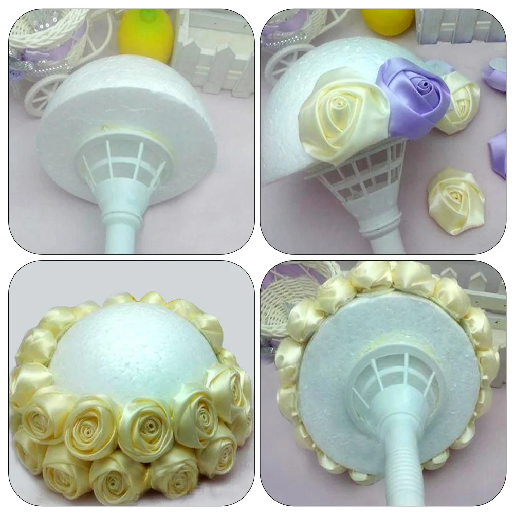 

50Pcs White Foam Balls Half Sphere DIY Craft Material for Activities Flower Arrangement Christmas New Year Decor