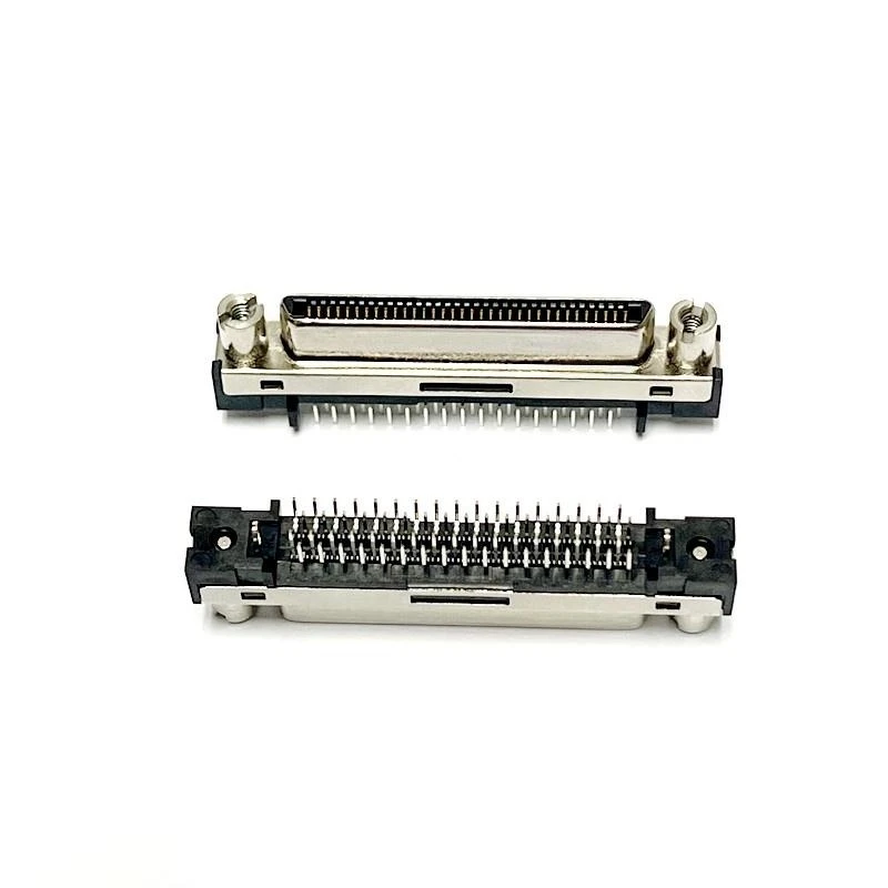 1PCS SCSI Connector VHDCI68 VHDCI 68P Straight Female Connector SCSI-68Pin Socket Mini Straight Plug With Screws