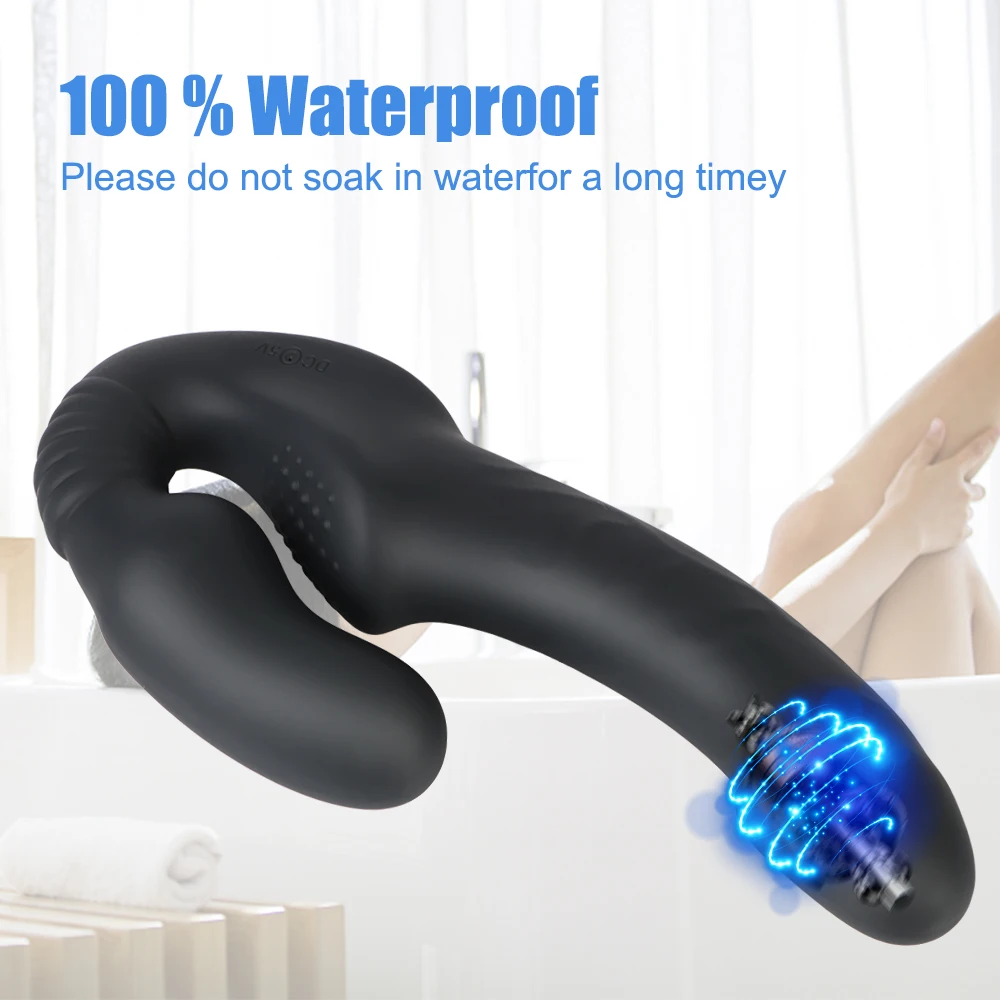 Wireless G Spot Dual Penis Head Anal Prostate Massager Strapless Strap-on Dildo Vibrator Sex Toys for Couple Lesbian Female