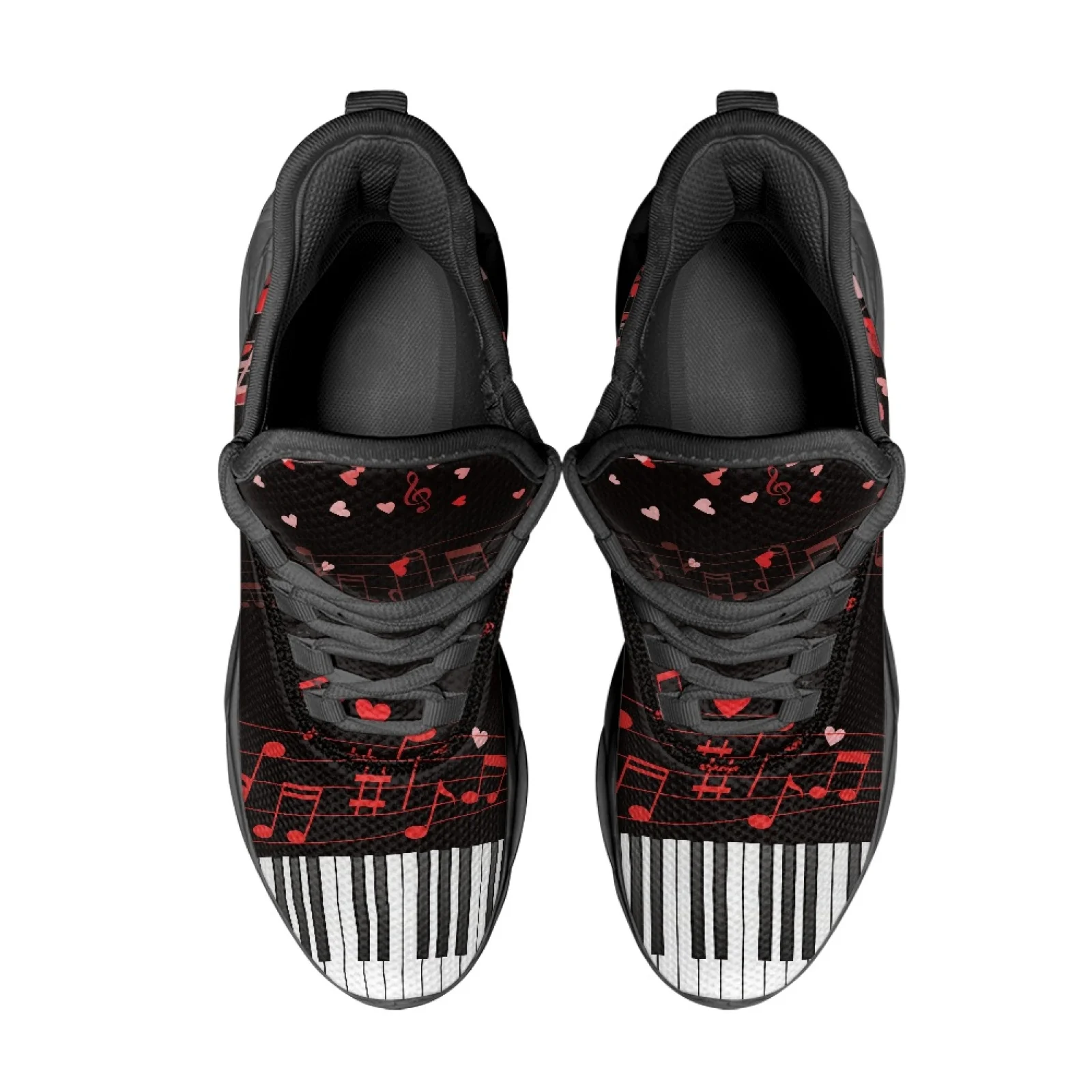 PENSTROLL Heart Piano Music Lace-Up Blade Running Shoes Athletic Trainer for Walking Casual Mens Running Shoes
