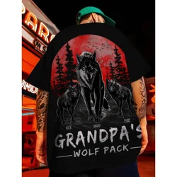 Zwierzę wilk 3d nadruk Oversized męska koszulka Hip Pop krótki rękaw Street Tshirt 2024 Retro Street T Shirt dla mężczyzn letni Top