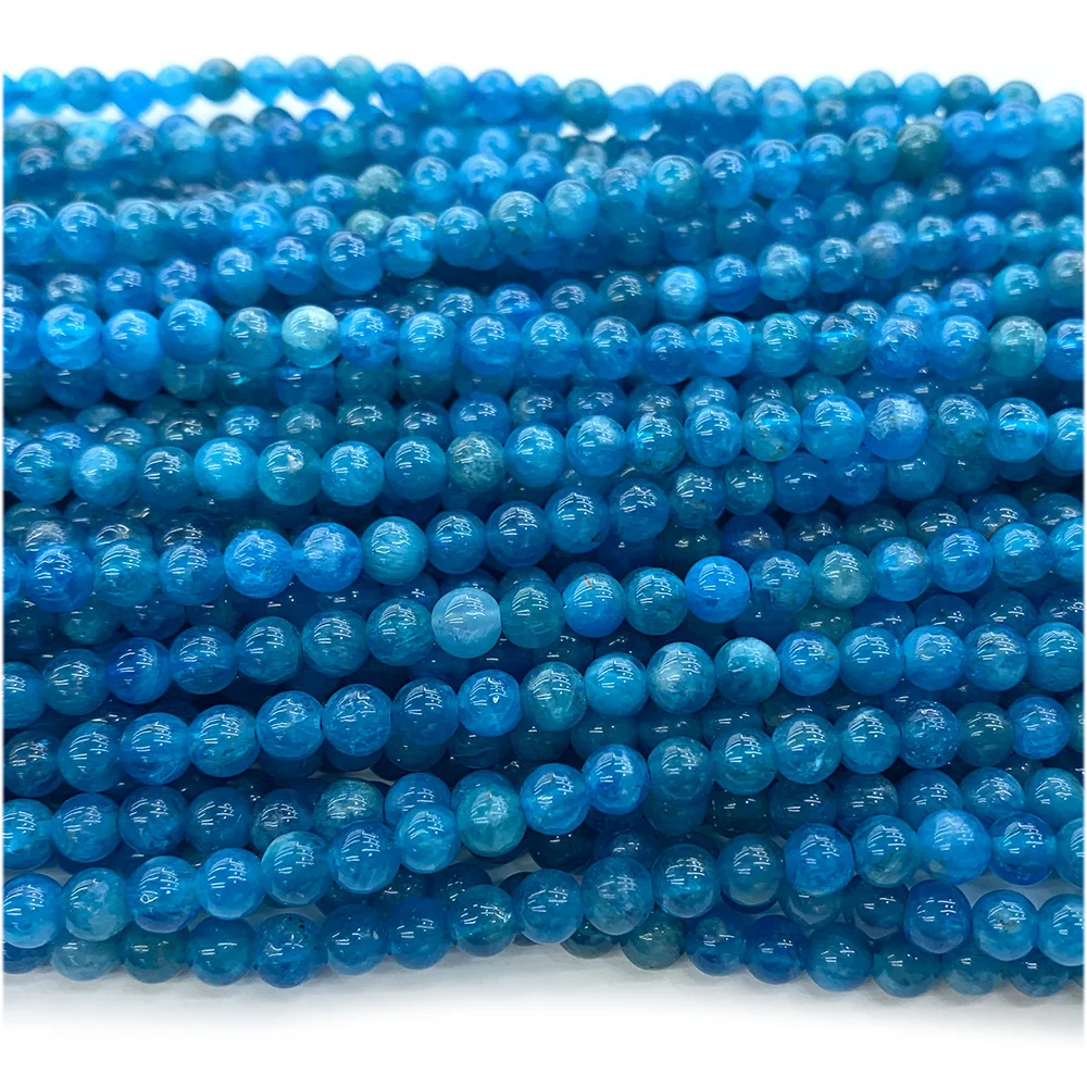 

Veemake Natural Blue Apatite Loose Round Beads For Jewelry Making Charms Crystal Gemstones DIY Necklace Bracelets Earrings 08129