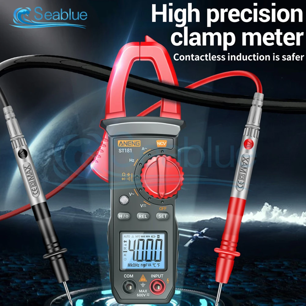 ST181 ST182 ST183 4000/6000 Telt Digitale Stroomtang Ac Stroom Multimeter Amperemeter Voltage Tester Amp Hz Capaciteit Tool