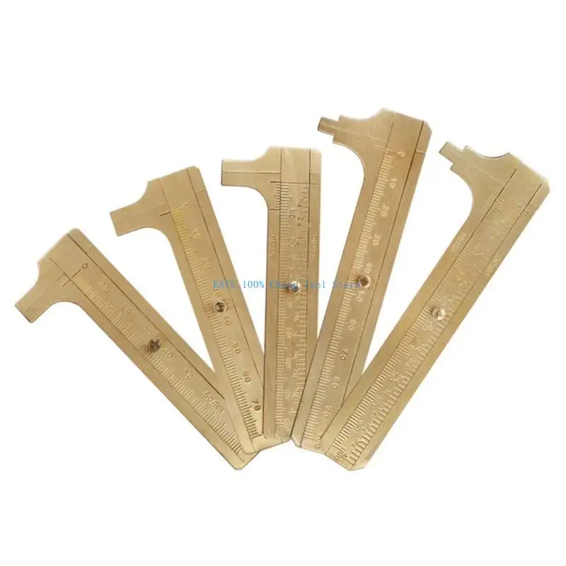

G6KA 0-100mm Mini Brass Caliper Vernier Double Scale Measuring Ruler Vintage Portable Vernier Caliper