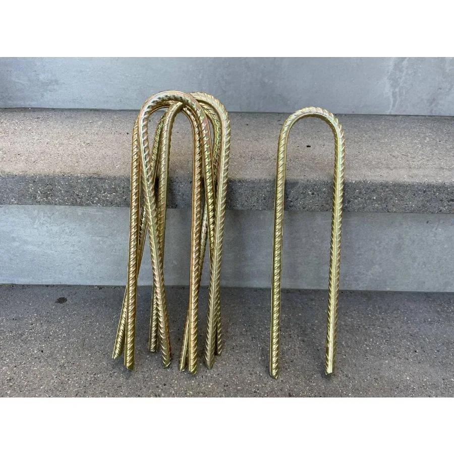 

12-дюймовые колья из оцинкованной стали для безопасного крепления палатки, опоры для сада, стабильность забора и праздничное рождественское украшение