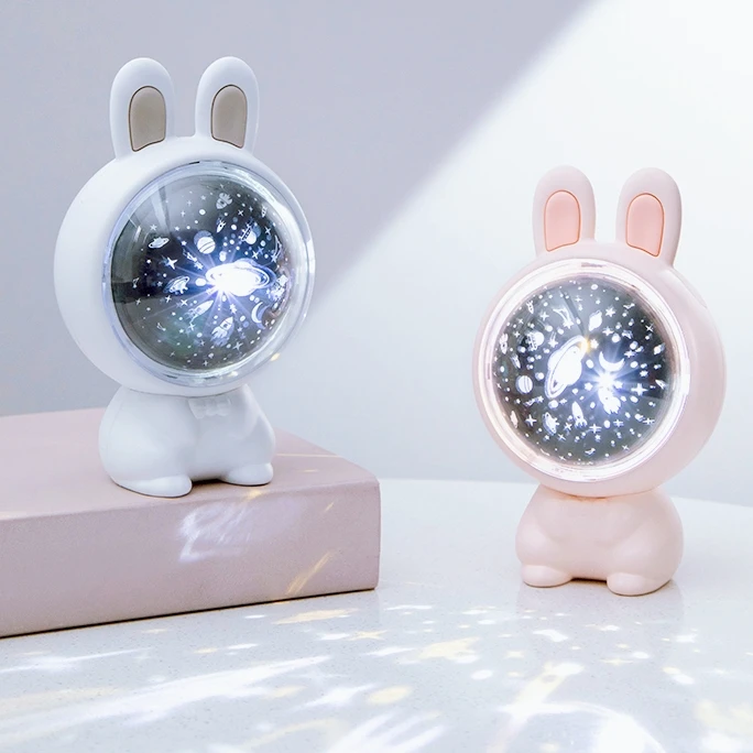 High-Quality Rabbit Shape Mini LED Projection Lamp Star Night Astronaut Projection Lamp