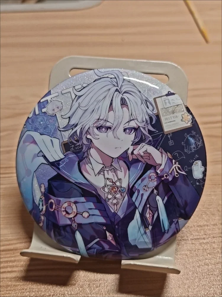 Genshin Impact Mitya Tsaritsa Silver Glitter Pin Badge Cosplay Accessories for Clothes Backpack Decor Brooch Bag Fans Gifts