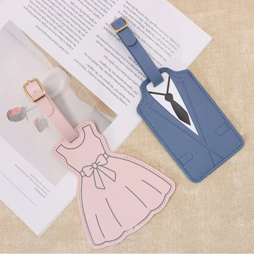 Name Luggage Tags Couple Pu Luggage Tag Suit Shape Wedding Dress Shape Boarding Pass Tag Aircraft Consignment Card Tag