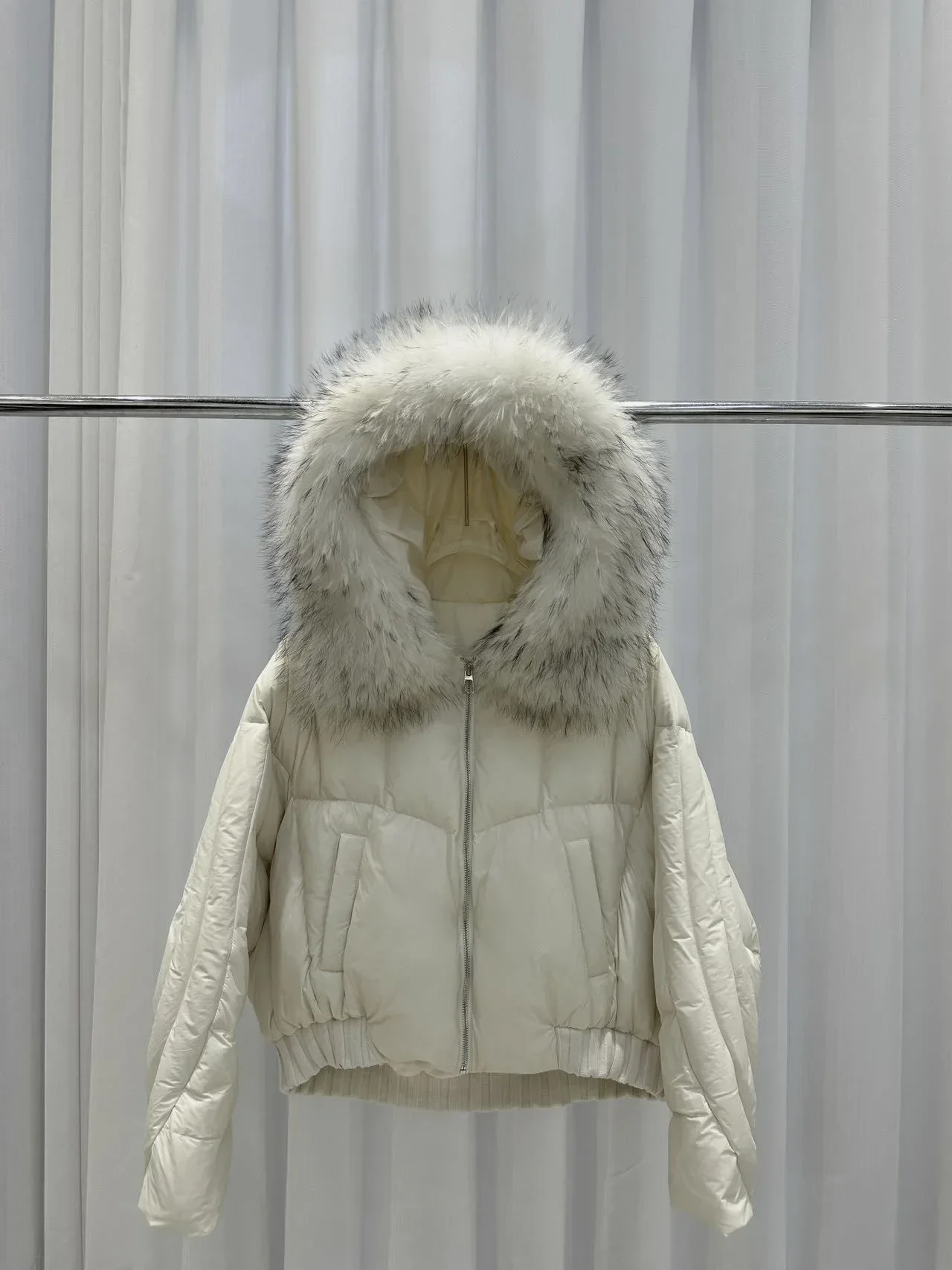 OFTBUY Short Zipper Parkas with Fur for Women Winter Warm Thick Duck Down Jacket Real Rccoon Fur Collar Women Hooded Clothing