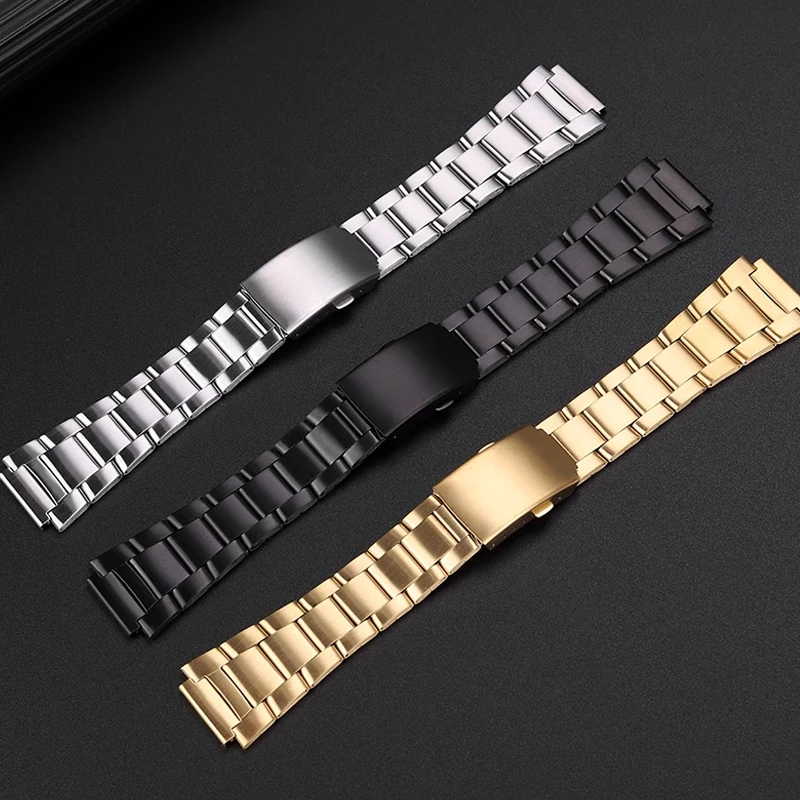 For Casio F-91W Stainless Steel Watchband 18mm Strap for AE1200 AE-1200WH/1300/1000/1500/A158/168 Men Women Metal Bracelet Belt