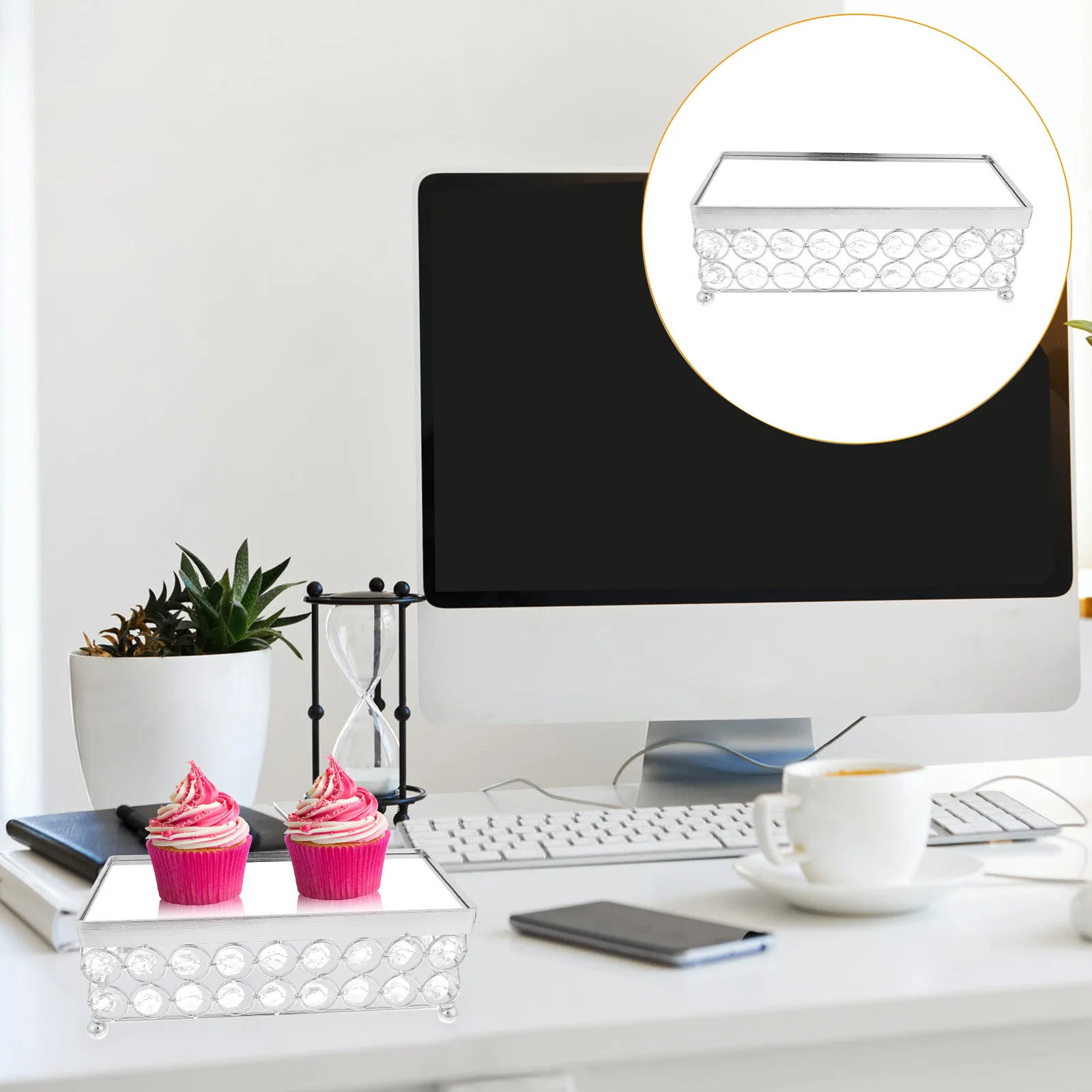 

1Pcs Cake Display Tray Elegant Dessert Serving Platter for Party Wedding Cupcake Chocolate Candy Snack Stand Storage