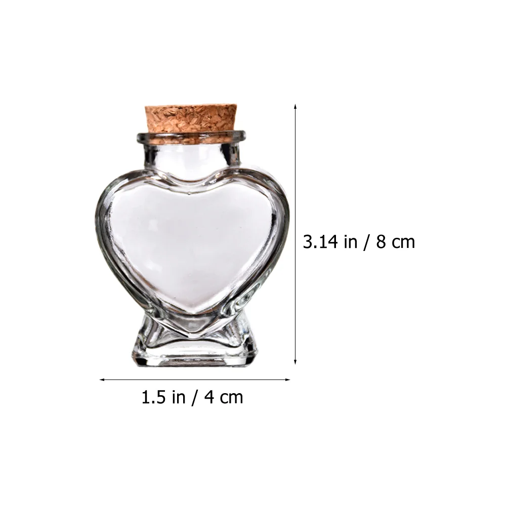 4 Pcs Creative Bottle Empty Wishing Bottles DIY Drift Heart Shaped Gift Heart-Shaped Glass