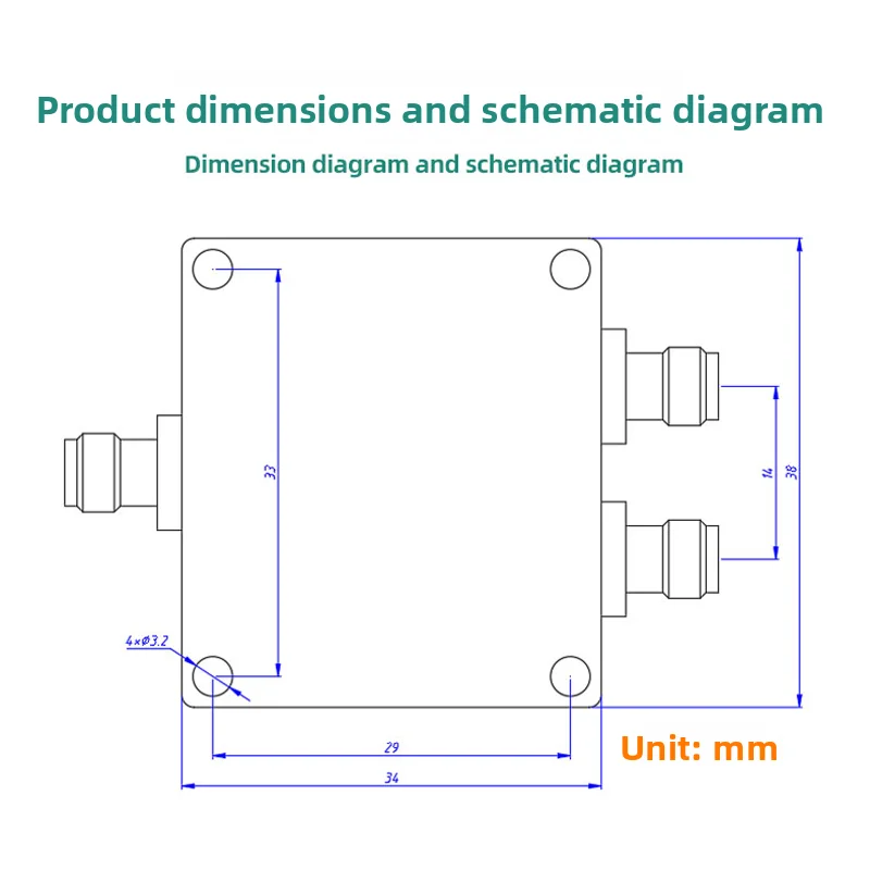1-2G SMA 1/2 microband power divider L-band/GPS/Beidou/GNSS power divider low loss low standing wave high isolation RF broadband