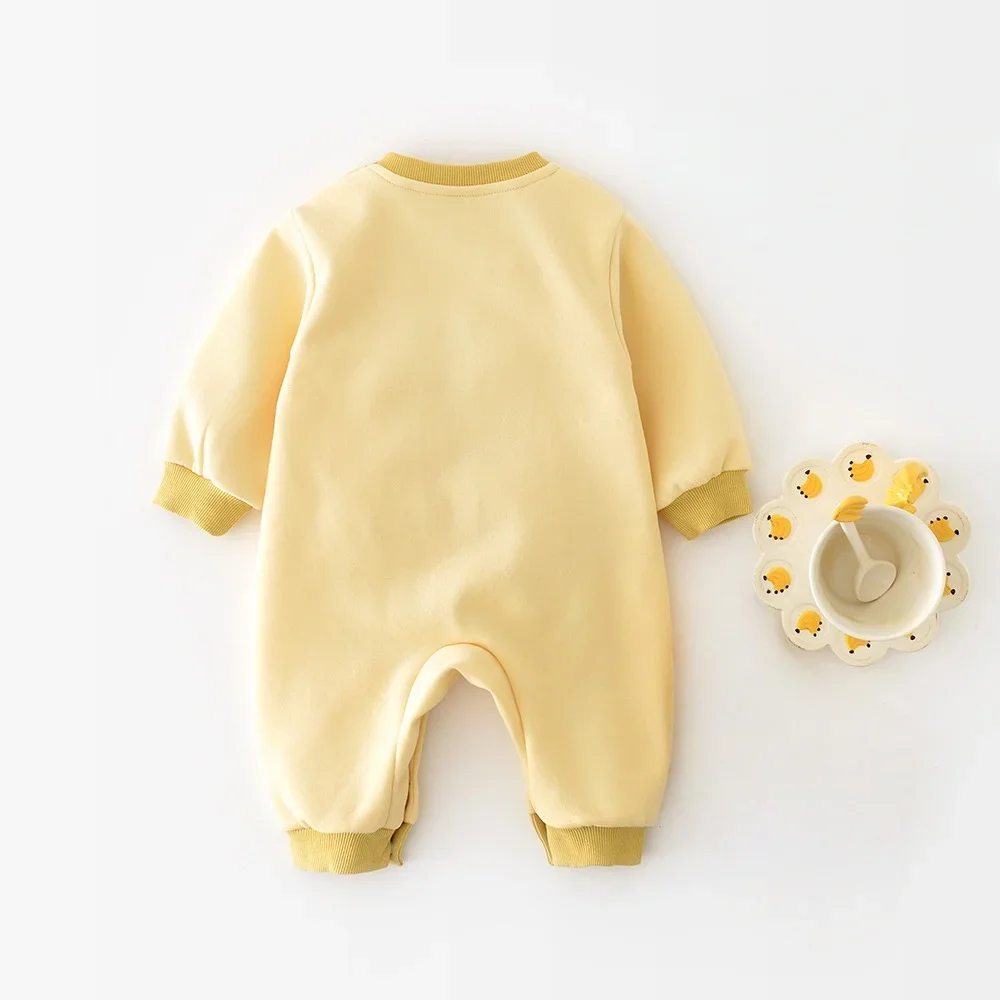 2025 Autumn 0-24 M Baby Banana Baby Romper 3d Cartoon Banana Patch Yellow Comfortable Newborn Jumpsuit