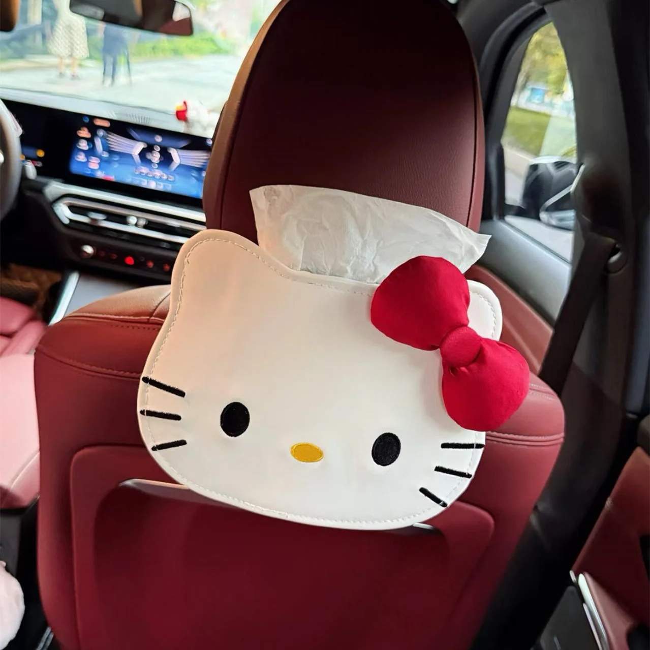 

Hello Kitty Car Tissue Box Cute And Creative Car Decoration Bag Car Interior Drawer Box