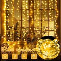 Christmas Lights LED Fairy String Curtain Lights 8 Mode Remote USB Festoon Christmas Decor For Home Holiday New Year Lamp 2