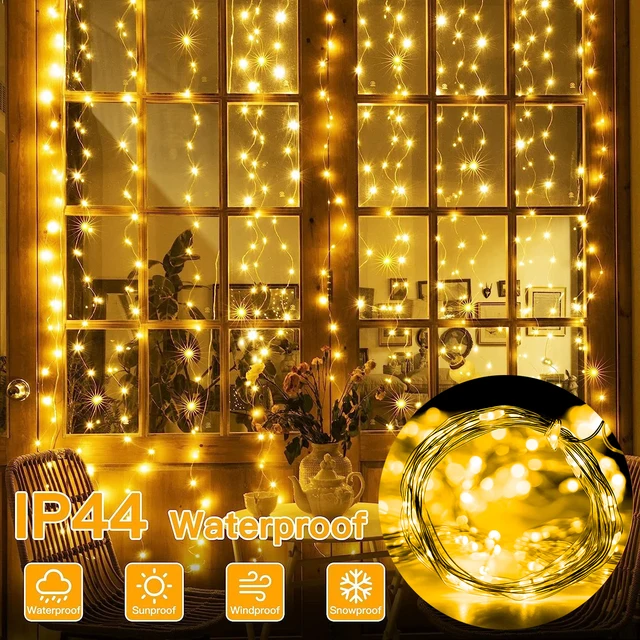 Christmas Lights LED Fairy String Curtain Lights 8 Mode Remote USB Festoon Christmas Decor For Home Holiday New Year Lamp 2 Christmas Lights LED Fairy String Curtain Lights 8 Mode Remote USB Festoon Christmas Decor For Home Holiday New Year Lamp 2