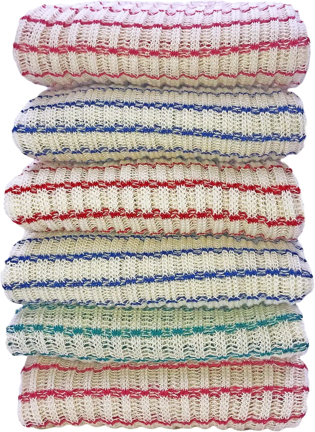 

6-Pack Multicolored Textured Dish Cloths Kitchen Towels for Washing, Dusting, Household Cleaning