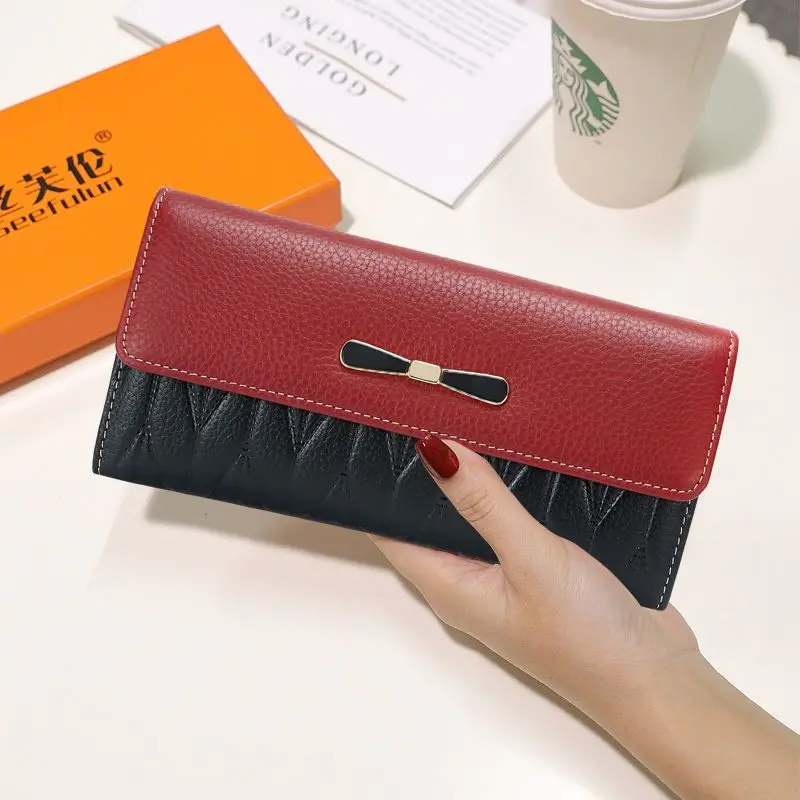 2024 New Fashion Cow Genuine Leather Women Long Wallets Real Leather Female Luxury Brand Design Clutch Girl Lady Gift Cash Purse