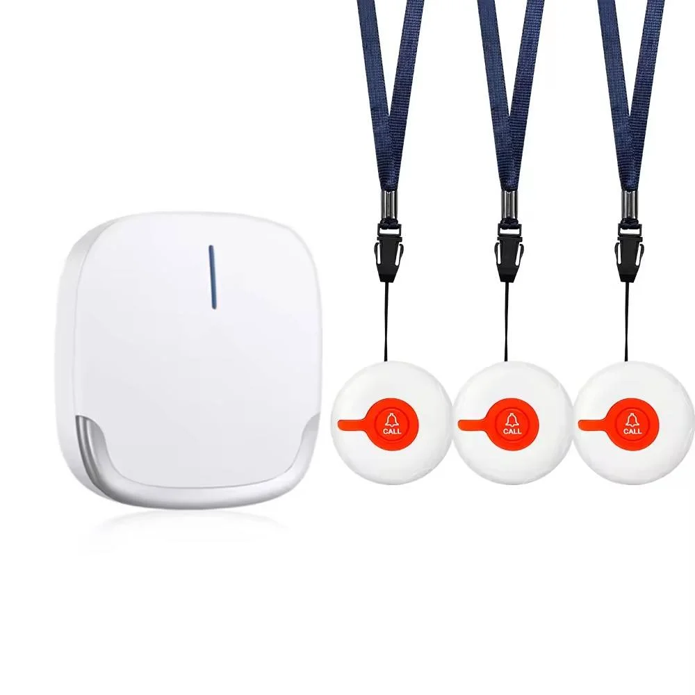 Wireless Pager Nurse Call System Waterproof Emergency 3PCS Call Buttons Alert for Home Elderly Patient Disabled Elderly Care
