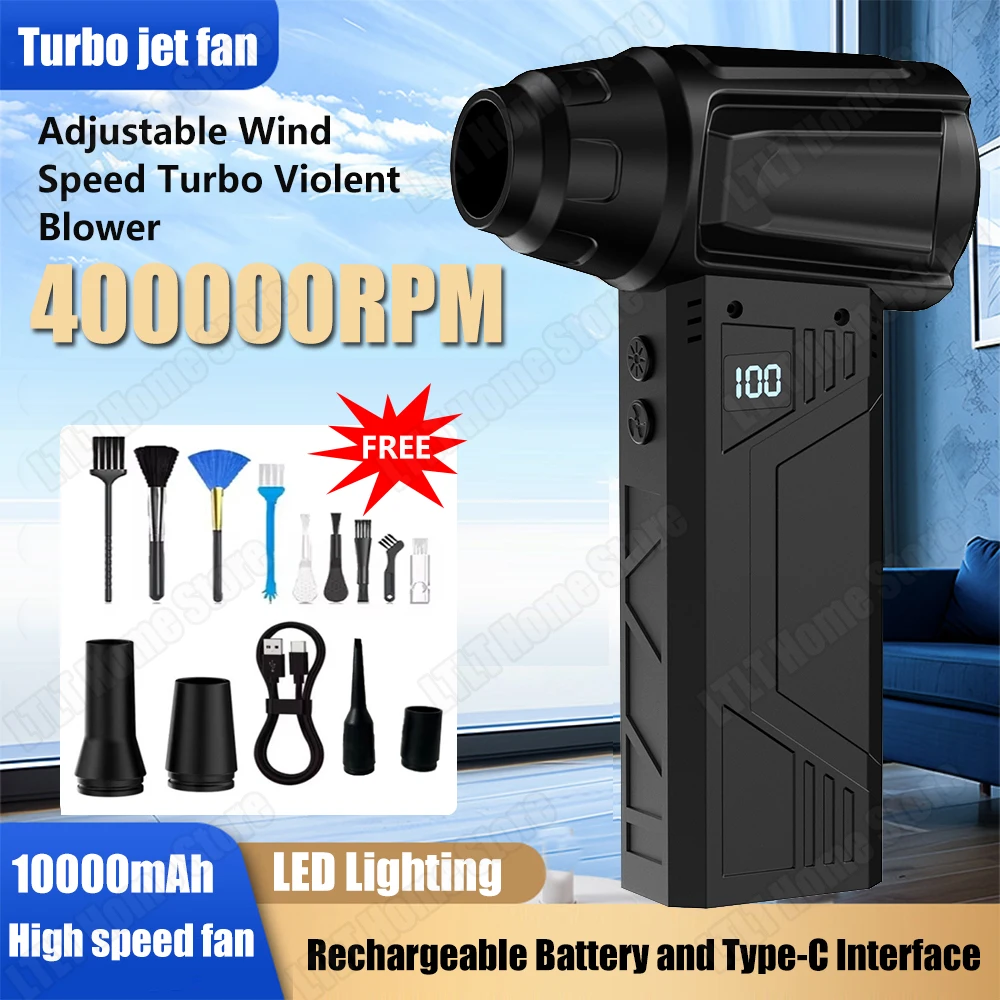 

Mini Blower Handheld Electric 400,000 RPM Turbo Violent Fan Brushless Motor Electric Turbo Violent Blower Industrial Duct Fan