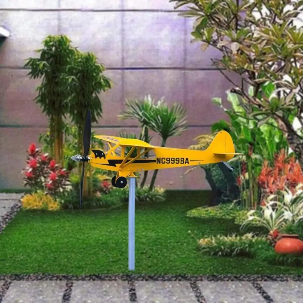 Creative Pipe Windmill Garden Decoration Wind Direction Compass Weather Vane Airplane Weathervane