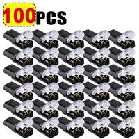 20/50/100 Pack Double-Wire Plug-in Connector with Locking Buckle Pluggable LED Wire Connector 2 Pin 2 Way Universal Compact Wire