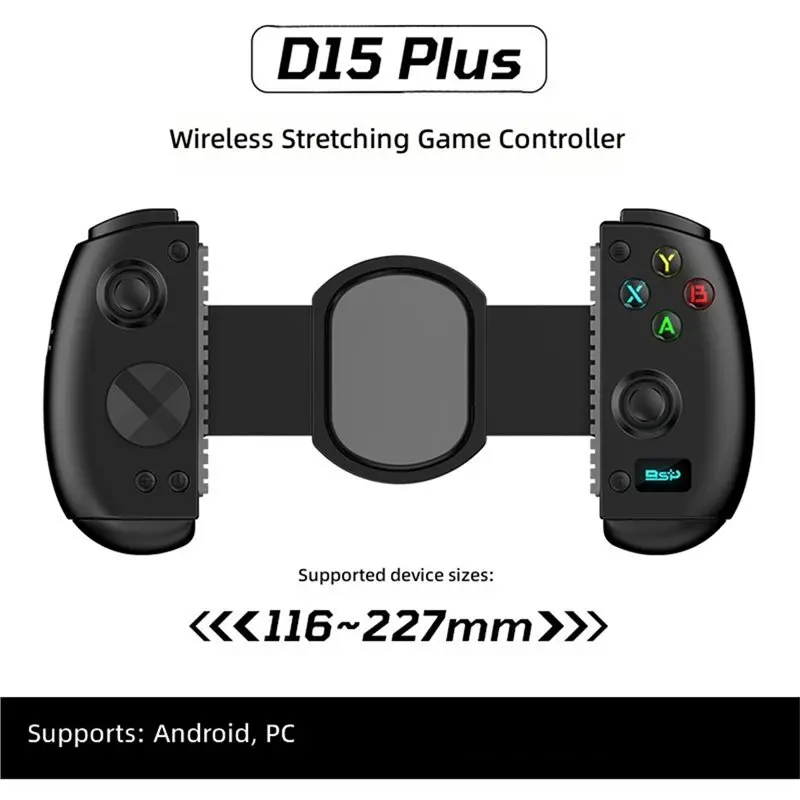 [NEW!T25C】 D15 Plus Wireless Telescopic Gamepad 6-Axis For Switch2/1 Android IOS Bluetooth 5.4 Controler Hall Effect A