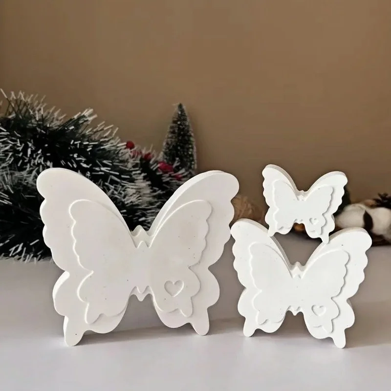 كبير متوسط صغير الحب فراشة على شكل الجبس زخرفة قالب من السيليكون DIY بها بنفسك الربيع فراشة الديكور الراتنج قالب الحرف اليدوية