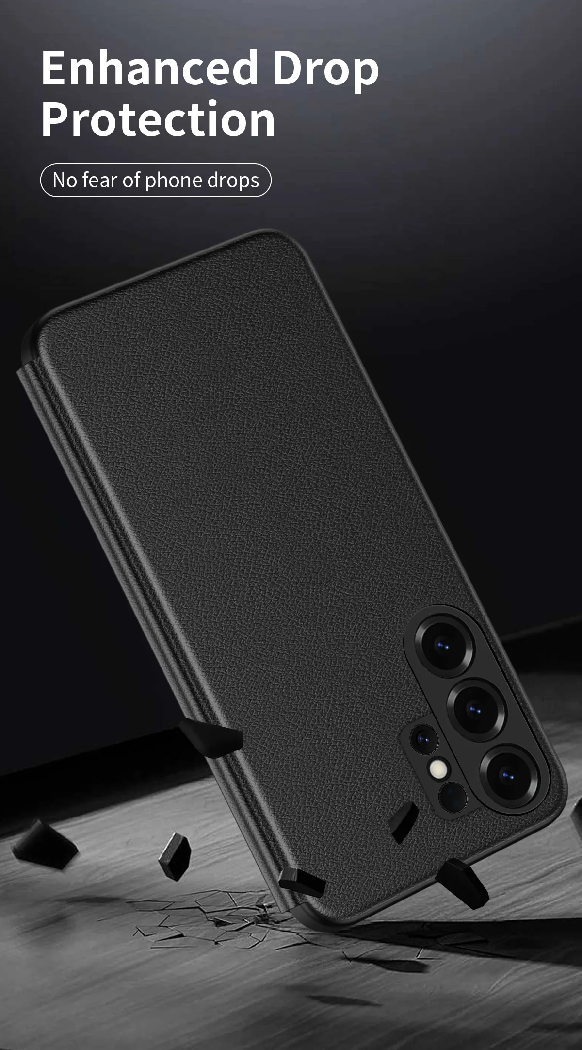 Intelligente Lederhülle für Samsung Galaxy S26 S25 S24 S23 S22 Ultra Plus FE Edge Cover mit Sichtfenster und Touch-Display Flip-Shell Schutzhülle – Detail 8