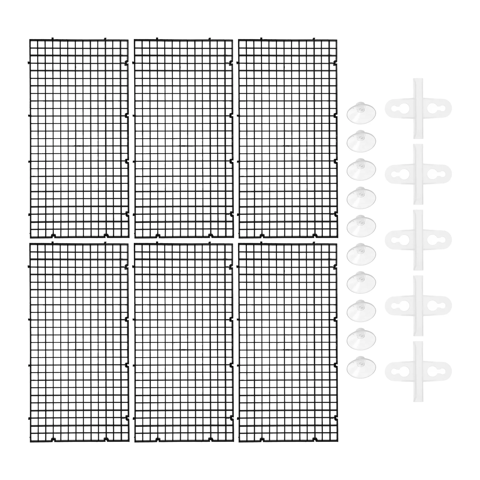 Grid Divider Tray Fish Tank Partition Set Light Aquarium Isolation Panel Black Plastic Baby Plant