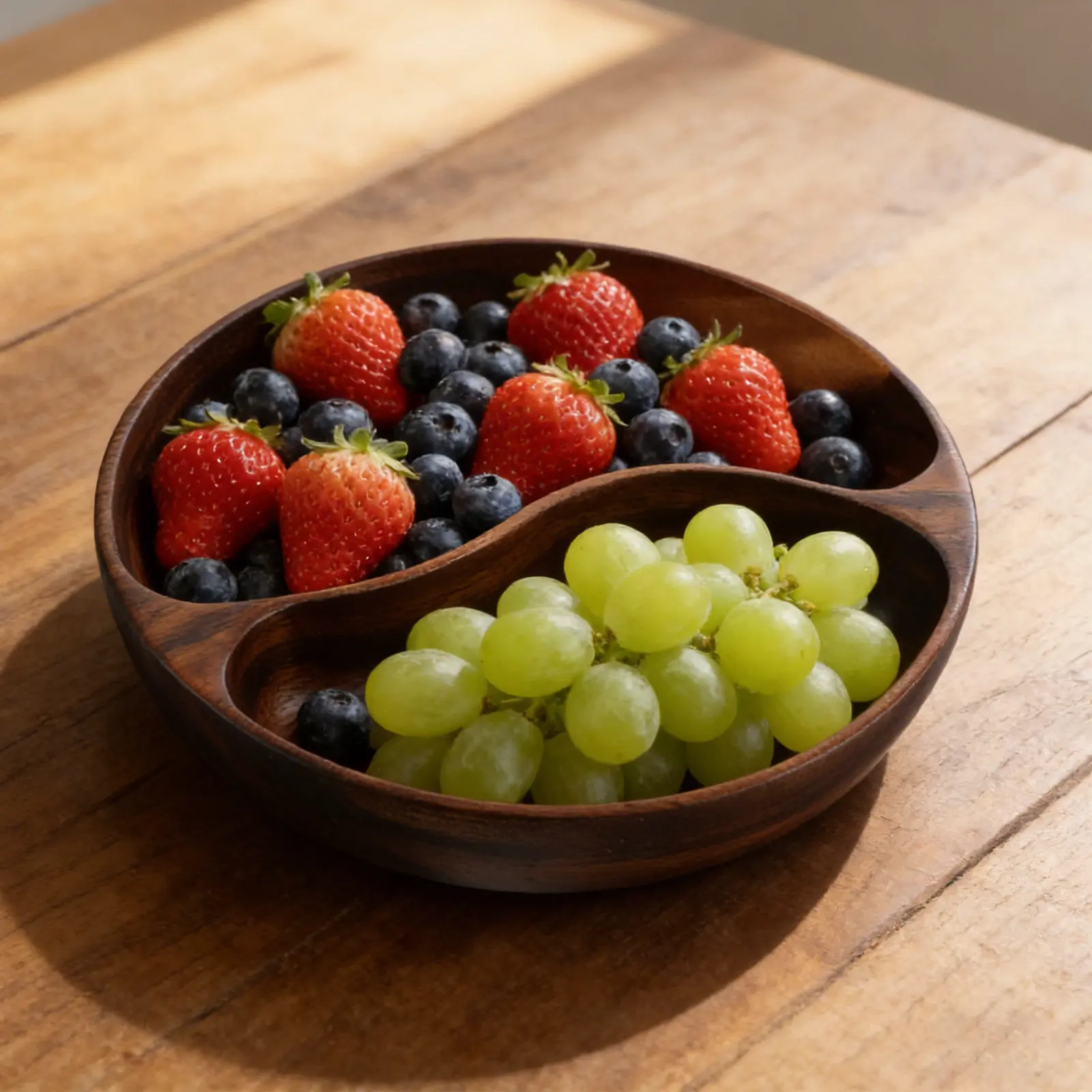 Divided Portion Plate Wooden Snack Serving Dish 10 Sectioned Fruit Tray Dual Compartment Nut Bowl Candy Salad Appetizer Server view 2
