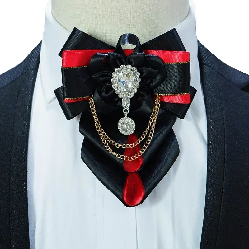 

New Original Design Bow Tie Crystal Handmade Jewelry Business Banquet Bowtie High-end British Korean Men's Wedding Accessories