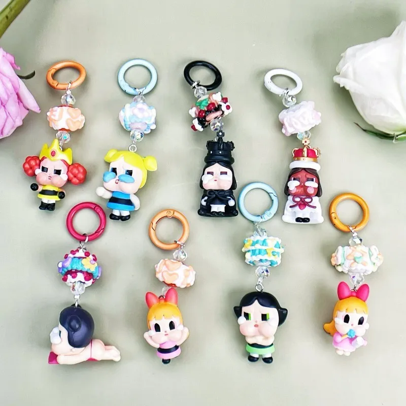 

Mini CryBaby Tears Factory Series Particles Keychain Cartoon Three-Dimensional Doll Schoolbag Pendant Decor Car Key Chain Gifts