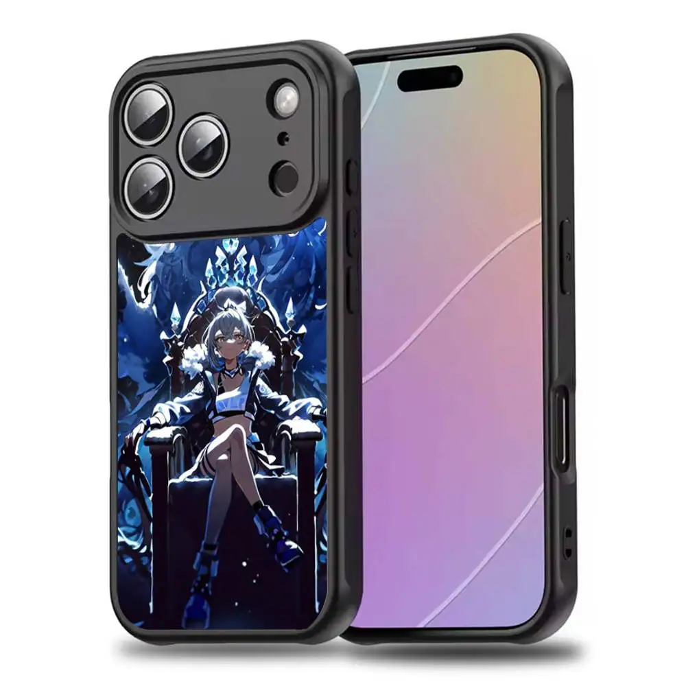 حافظة هاتف H-Honkai Silver W-Wolf لهاتف iPhone 17,16,15,14,13,12,11,Pro,Max,Plus,Mini,SE4,E Magsafe شحن لاسلكي مغناطيسي