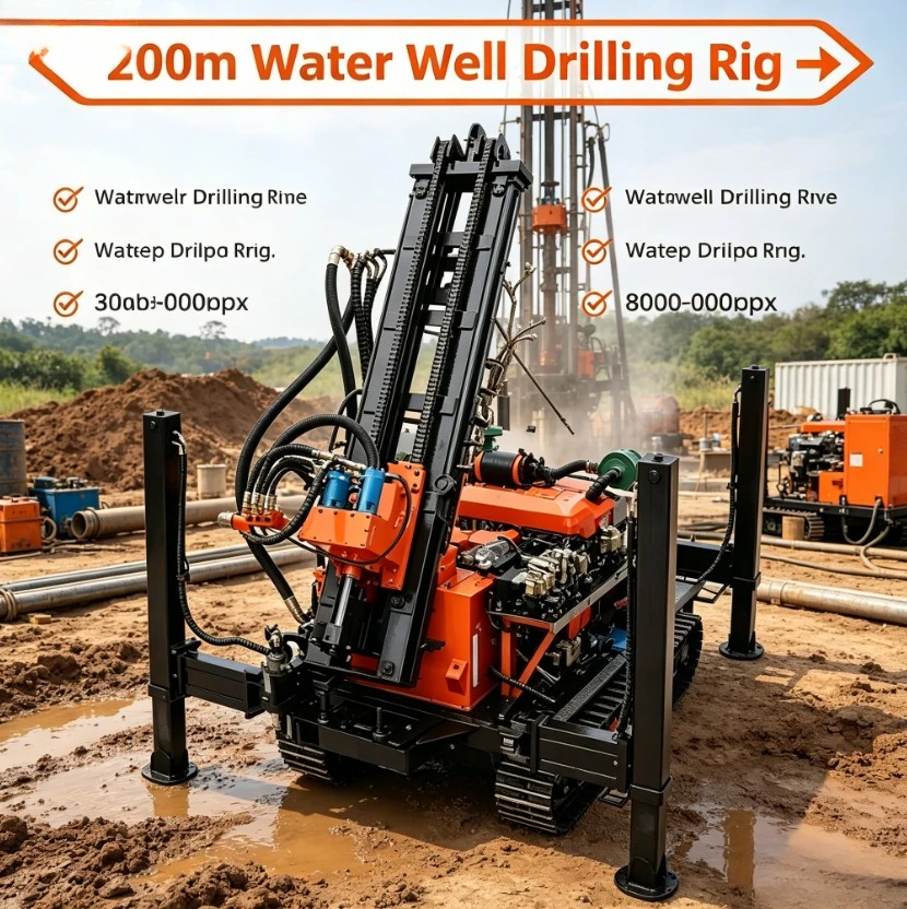 Customized 65kw Crawler Homemade 200 Meter Water Well Drilling Rig Machine Flexible And Portable For Remote Area