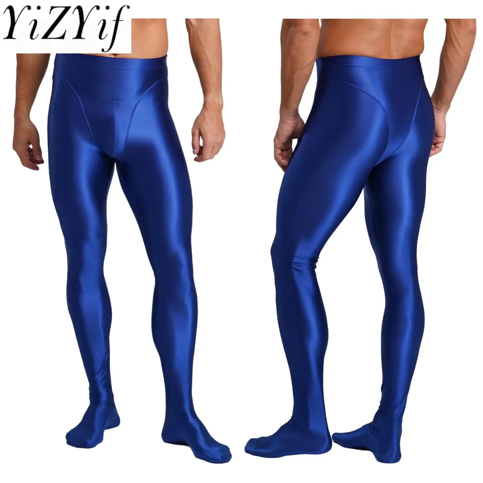 남성용 신축성 있는 단색 발목까지 오는 레깅스 타이즈 바지 하이웨이스트 슬림핏 팬티스타킹 요가 피트니스 스포츠 댄스 속옷