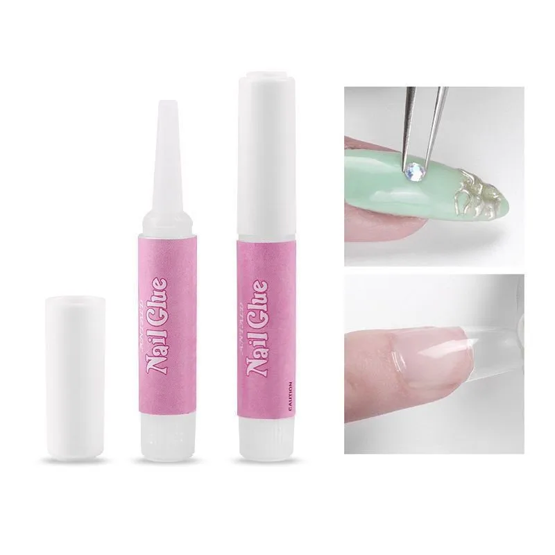 10 unids/set 2g puntas de uñas postizas pegamento decoración de uñas pegamento de uñas postizas para pegatinas y calcomanías de uñas herramientas de manicura