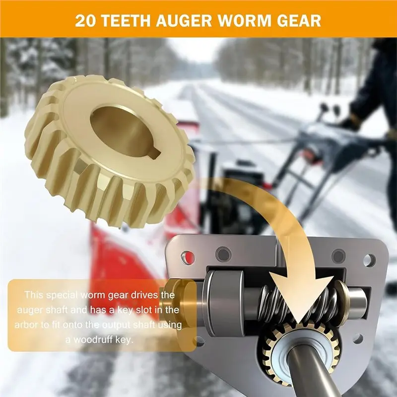 FYBL-For MTD Cub Cadet Troy-Built 247886911 247889571 Compatible 917-04861 20 Teeth Auger Snowblower Worm Gear