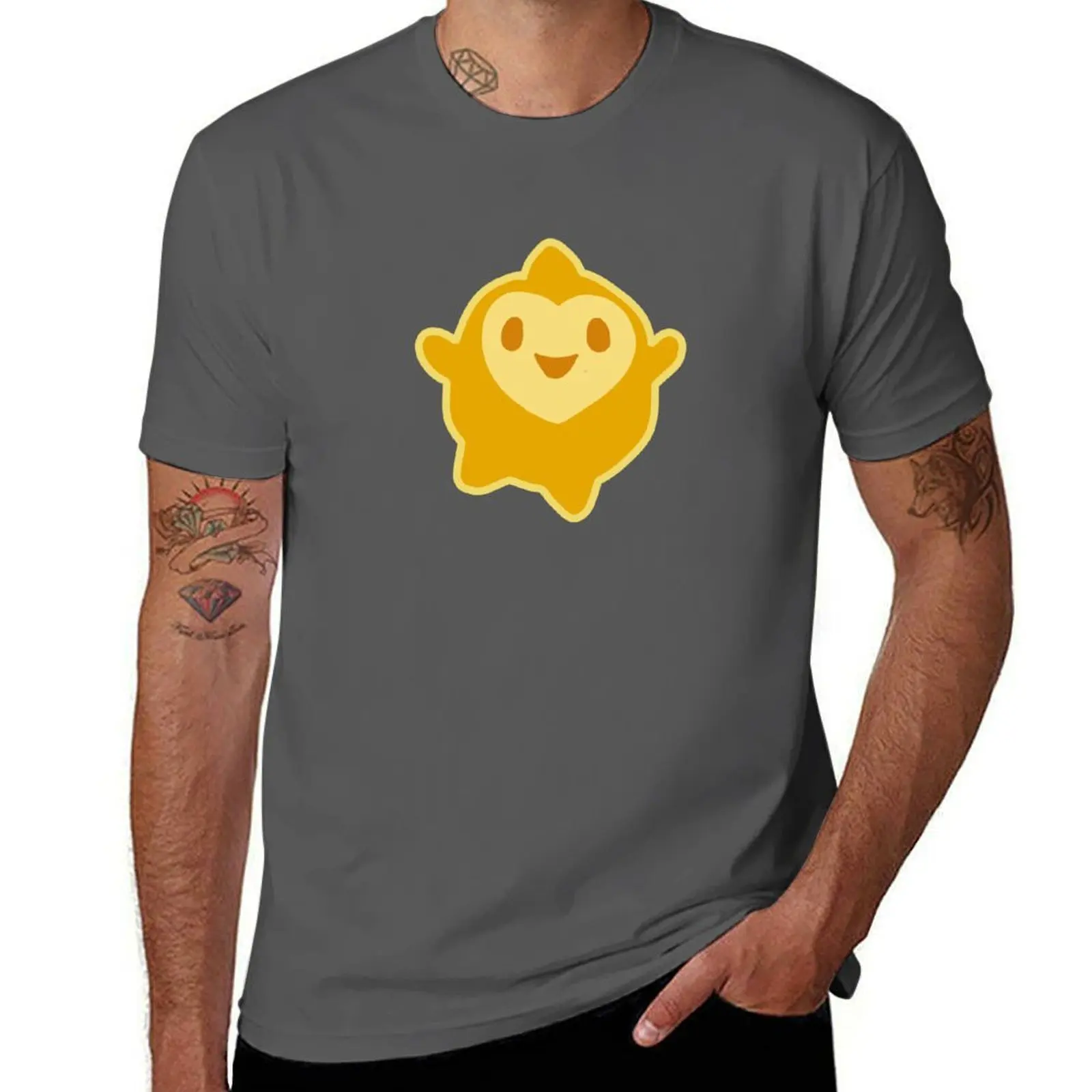 Camiseta de algodón de manga corta con estampado de cara sonriente y estrella de la película Wish
