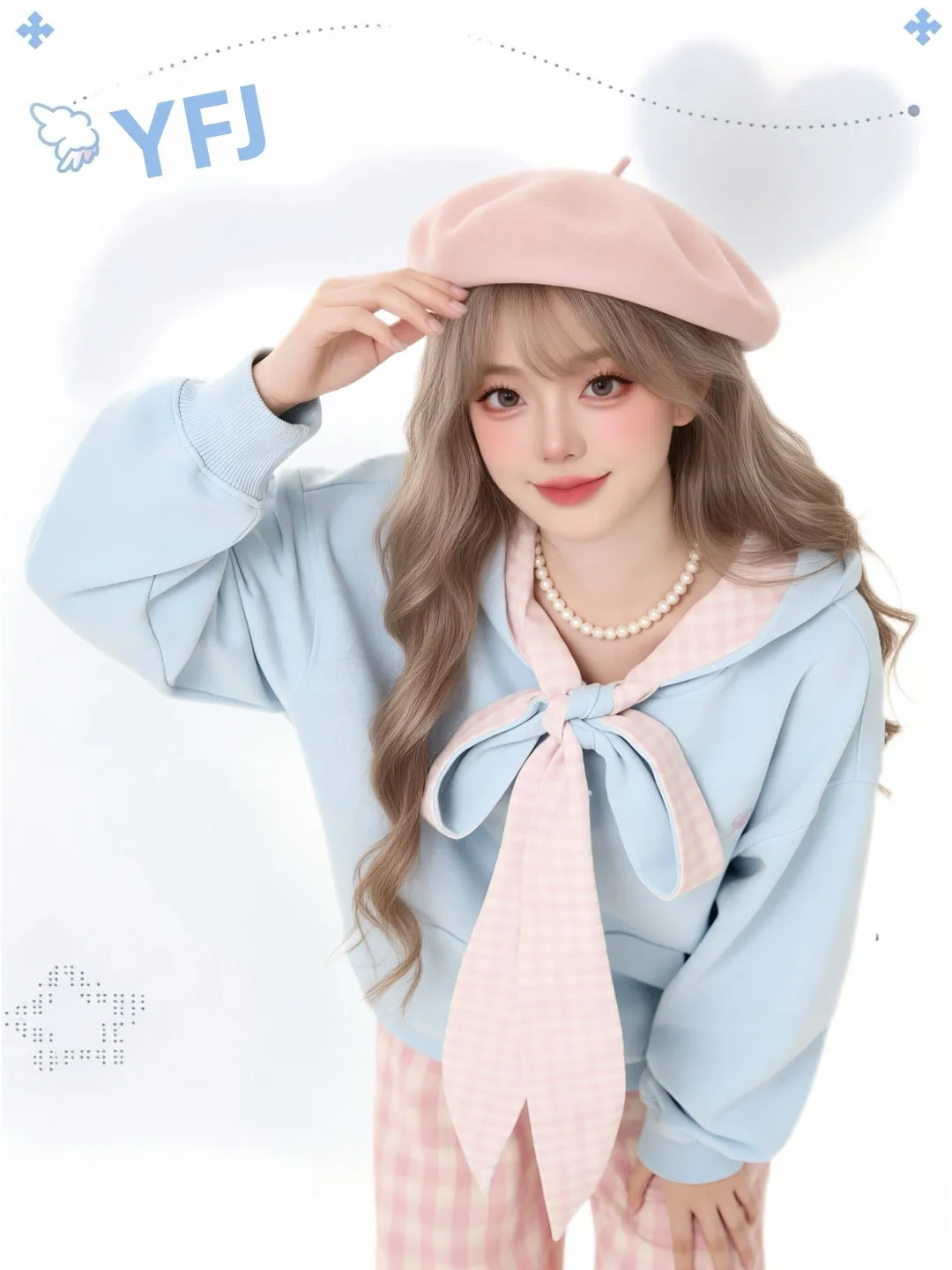 Sweet School Style Hoodie Women's Loose Long Sleeve Overhead Jacket 2025 Style Bow Tie Hooded Sweatshirt Comfortable Fit view 2