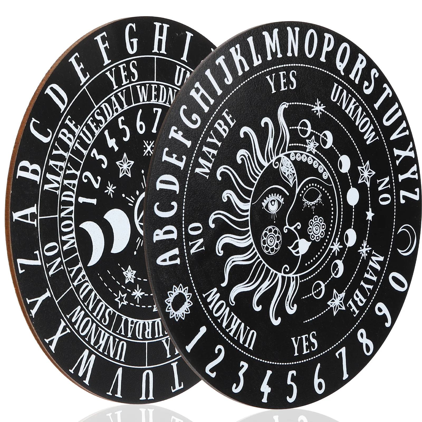 Planche de Divination en bois, 2 pièces, décoration Portable pour la maison et le bureau, sculpture exquise, pièce d'art pour la méditation, Tarot, lecture, accessoire d'autel