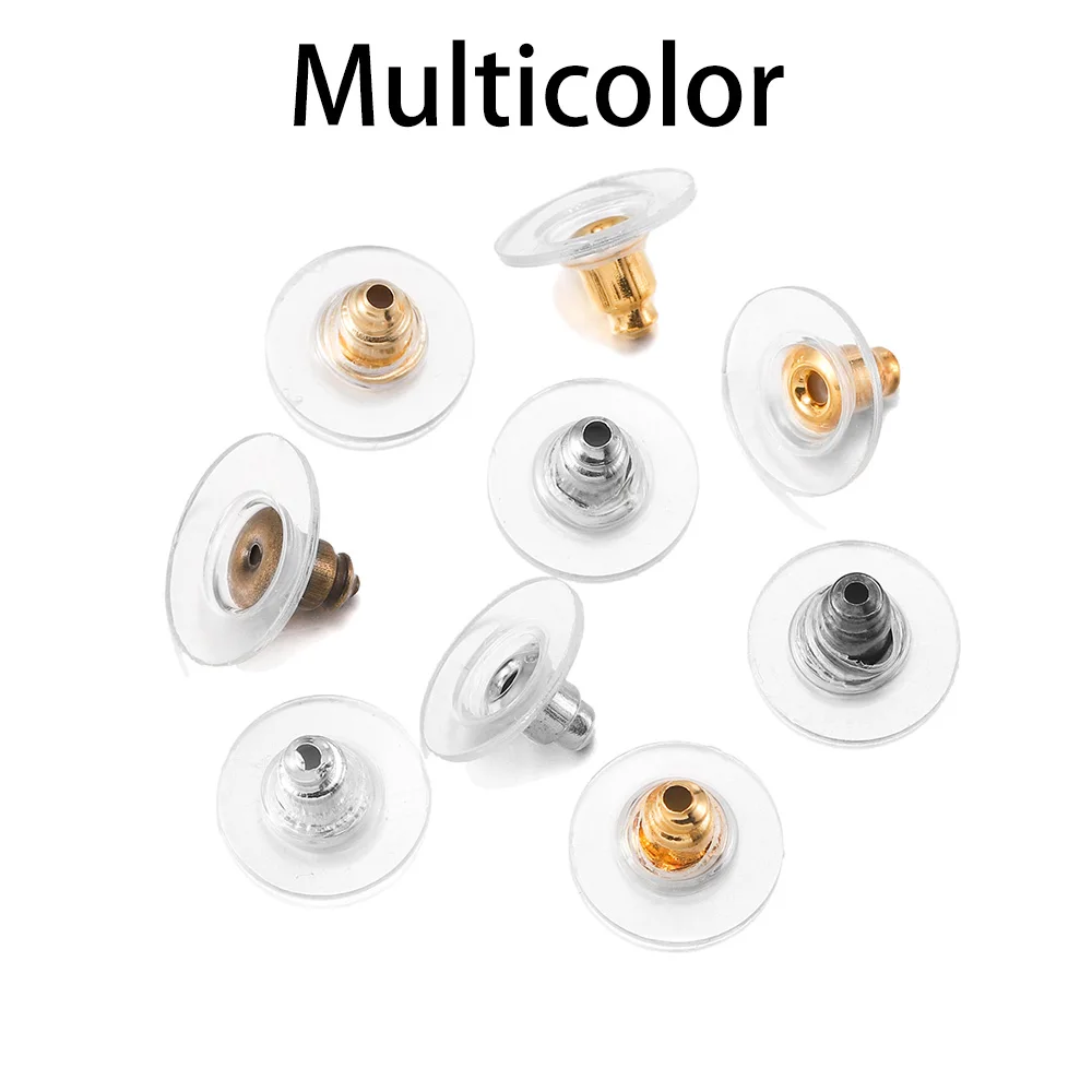 100 teile/los Gummi Ohrring Stopper Edelstahl Earnuts Stud Ohrring Zurück Für DIY Schmuck Machen Erkenntnisse Zubehör – Detail 3